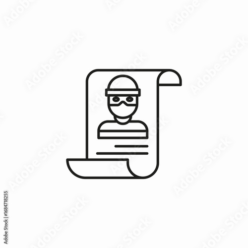 wanted criminal poster icon sign vector