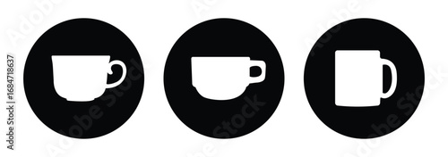 coffee cup icon vector for web and mobile app. cup a coffee sign and symbol . Cup coffee icon. Silhouette tea cup symbol, cup a coffee icon silhouette . eps 10  

