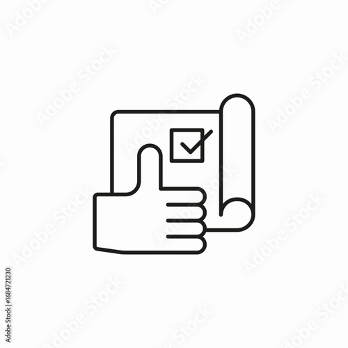 approved plan thumbs-up icon sign vector