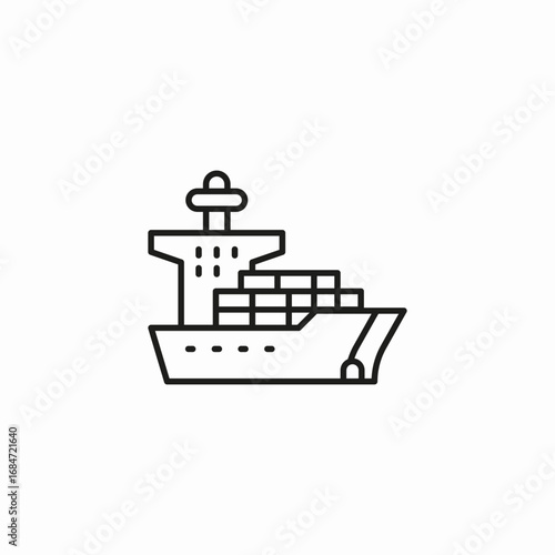 cargo ship transporting containers icon sign vector