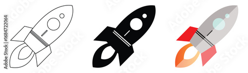 rocket vector illustration on white background