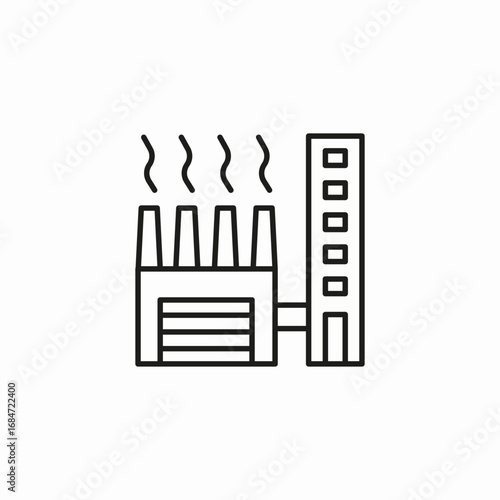 factory building smokestack icon sign vector