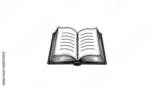 Open book with blank pages on white background for Teacher's Day  