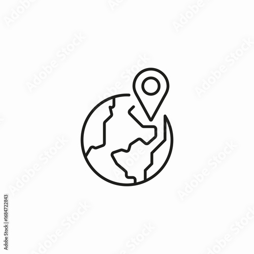 global location pin icon sign vector