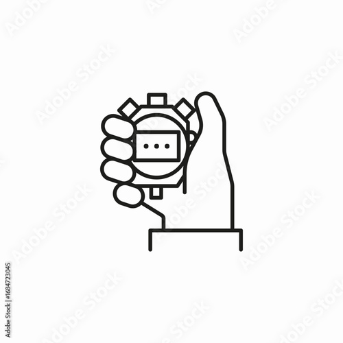 hand holding chronometer icon sign vector