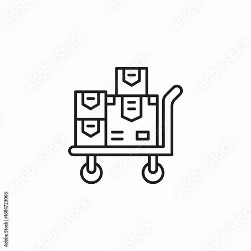 hand truck with boxes icon sign vector