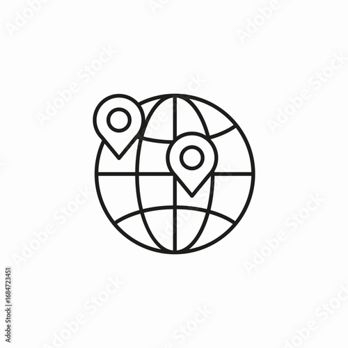 location pinpoint worldwide icon sign vector