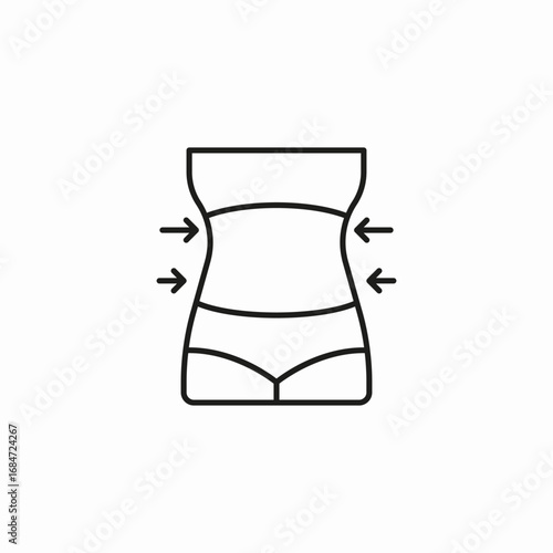 slimming effect garment icon sign vector