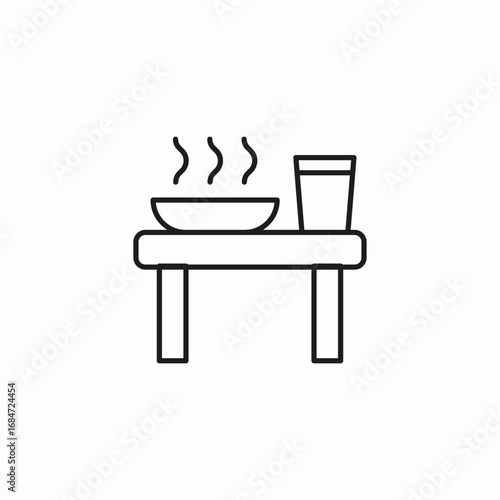 steaming bowl table icon sign vector