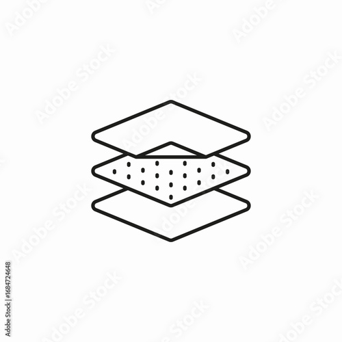 three layer fabric icon sign vector