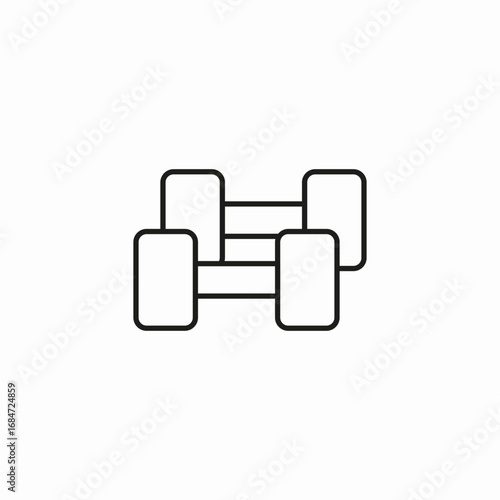 two dumbbells stacked icon sign vector
