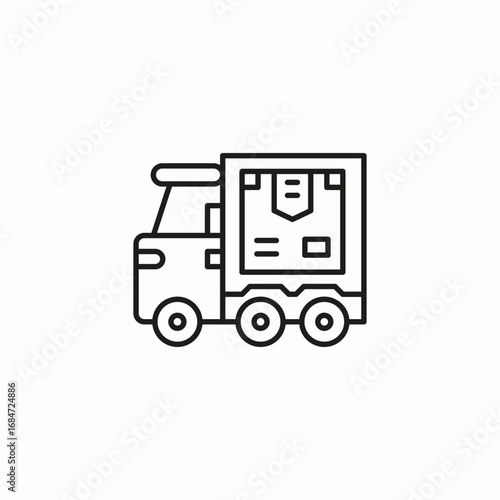 truck carrying package icon sign vector