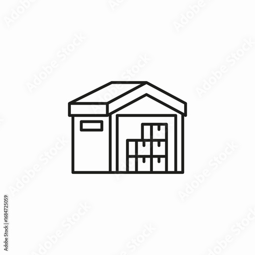 warehouse storage building icon sign vector