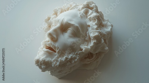 Wallpaper Mural Textured Off White Male Bust Sculpture on Light Background Torontodigital.ca