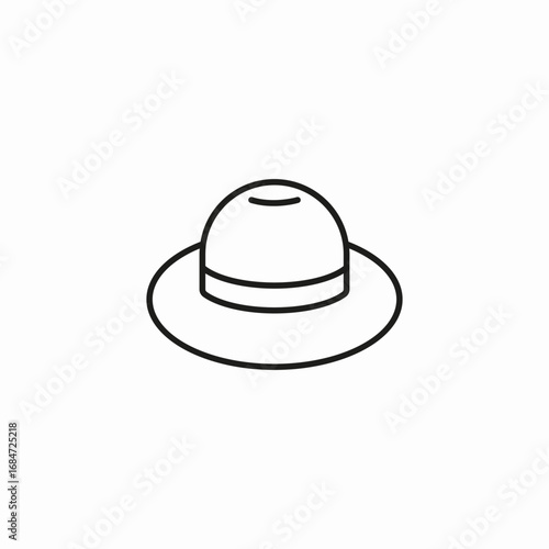 wide brimmed hat icon sign vector