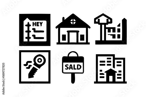 Real estate and property icons