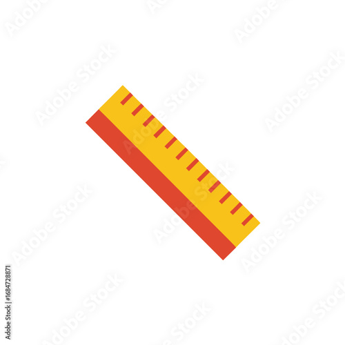 Ruler Flat Vector Illustration, Measuring Tool, School Stationery Clipart