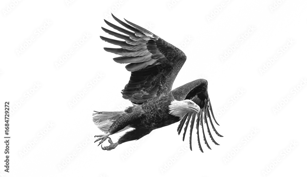 Obraz premium Bald Eagle with wings spread
