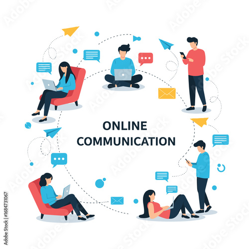 Connecting people through digital messages and social interactions in modern online communication