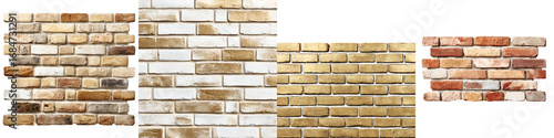 Wallpaper Mural Four Brick Wall Textures in Beige, Tan, and Brown on White Torontodigital.ca