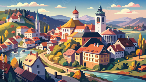 Český Krumlov in the Czech Republic enchants visitors with a fairytale castle, baroque gardens, medieval streets, and riverfront houses painted in warm pastel tones.