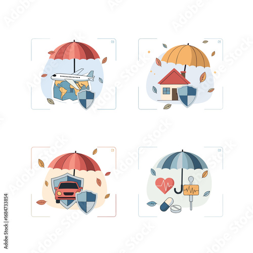 Comprehensive protection solutions for your valued assets and well-being underneath protective umbrellas