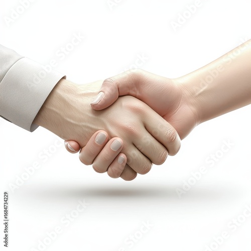 Wallpaper Mural Two Hands Clasped in a Firm Handshake Against White Background Torontodigital.ca
