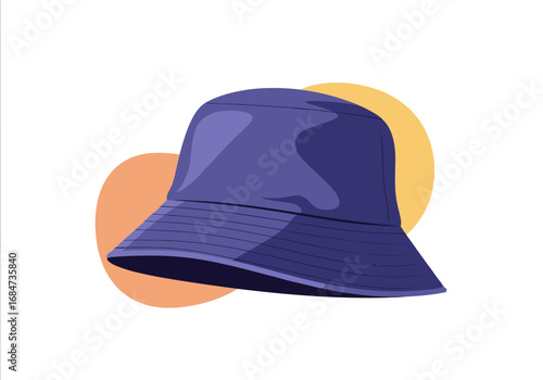 Fashionable purple bucket hat with a wide brim for outdoor activities and sun protection