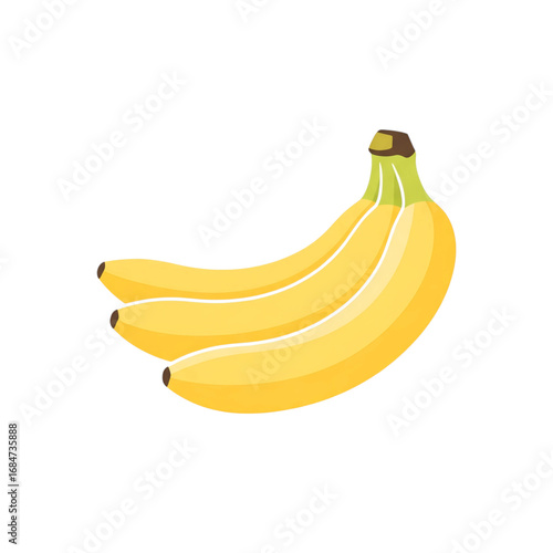 A bunch of ripe yellow bananas. This is a vector illustration perfect for themes of healthy food, tropical fruit, and snacks.