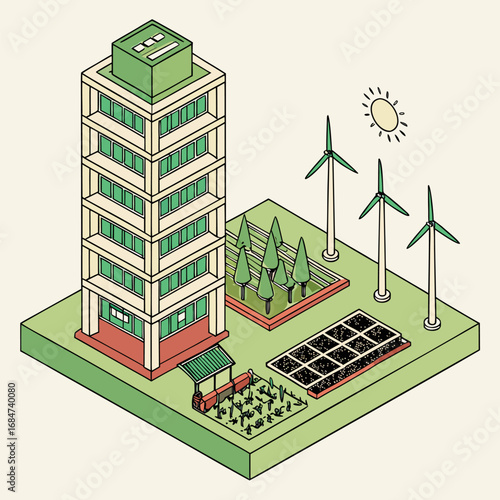vector isometric city