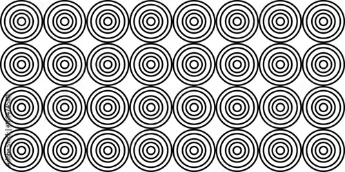 Seamless pattern with circles. Black and white vector background.