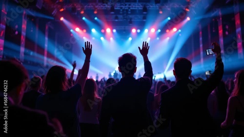Wallpaper Mural Dynamic Concert Experience: An electrifying live concert, capturing the energy of the audience with illuminated stage lights. Torontodigital.ca