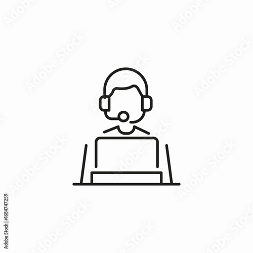 customer support agent icon sign vector