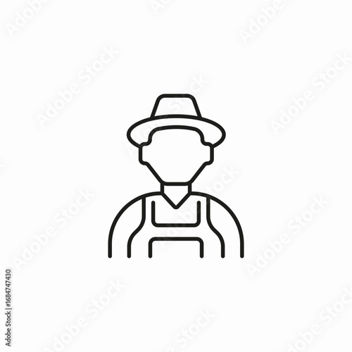 farmer overalls icon icon sign vector