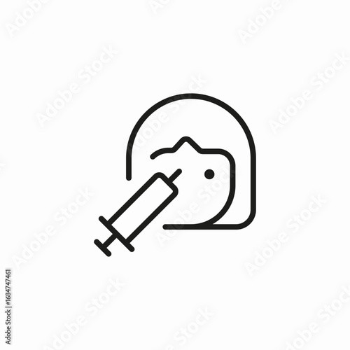 facial botox injection icon sign vector