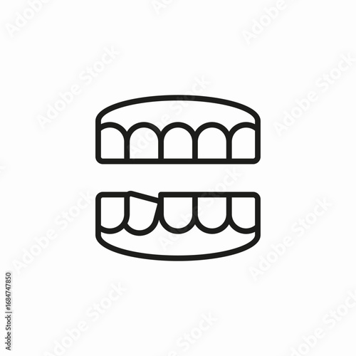 full set dentures icon sign vector