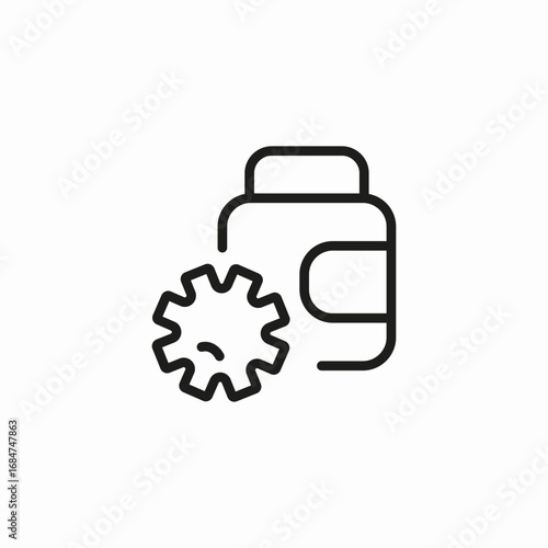 gear bottle drugs icon sign vector