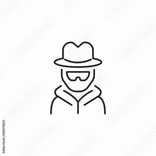 hacker incognito hoodie icon sign vector