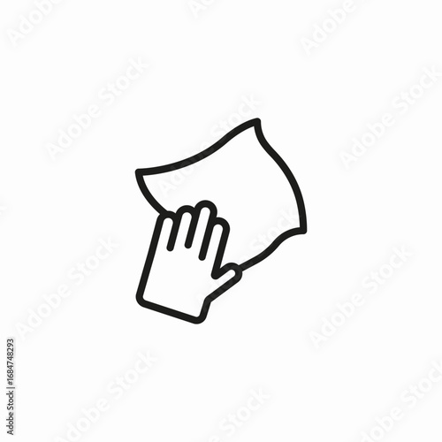 hand wiping surface icon sign vector