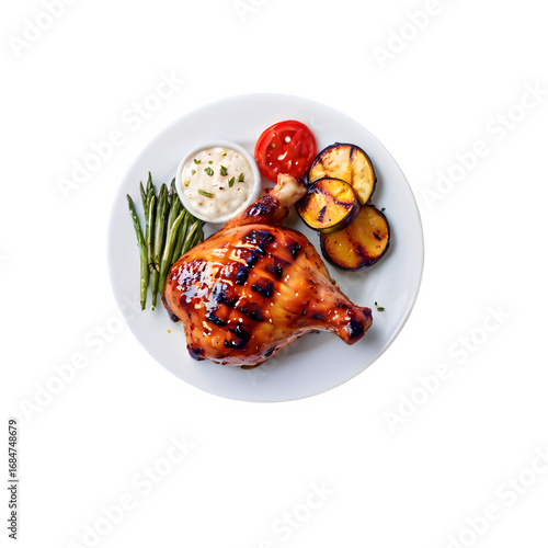 Grilled Chicken with Roasted Vegetables and Mashed Potatoes – High-Resolution Food Photography