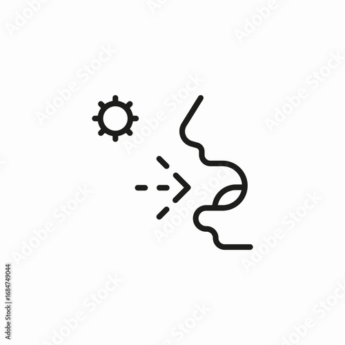 nose exhaling virus icon sign vector
