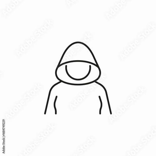 person in hoodie icon sign vector