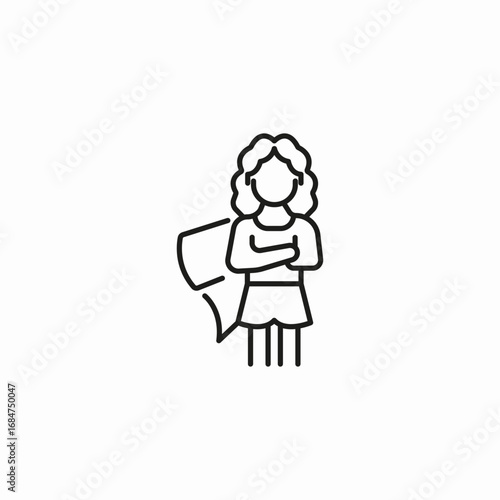 superwoman with cape icon sign vector