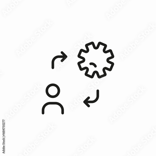 user gear loop icon sign vector
