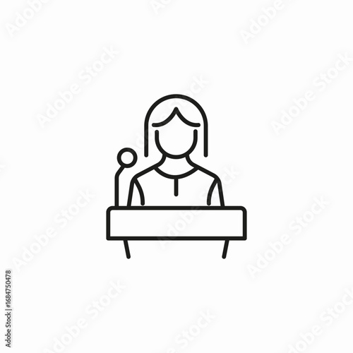 woman at podium icon sign vector