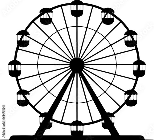 ferris wheel  silhouette vector Art