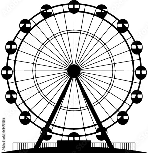 ferris wheel  silhouette vector Art