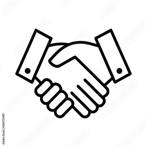Handshake Illustration A Symbol of Agreement, Partnership, and Cooperation in Vector Form
