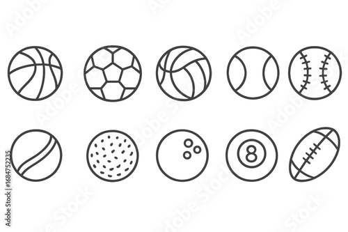 Various sports balls displayed in a row showcasing different types of games popular around the world