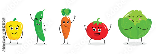 Illustration vector graphic cartoon character of cute. Vegetables cartoon, suitable for children book illustration, poster and etc. 